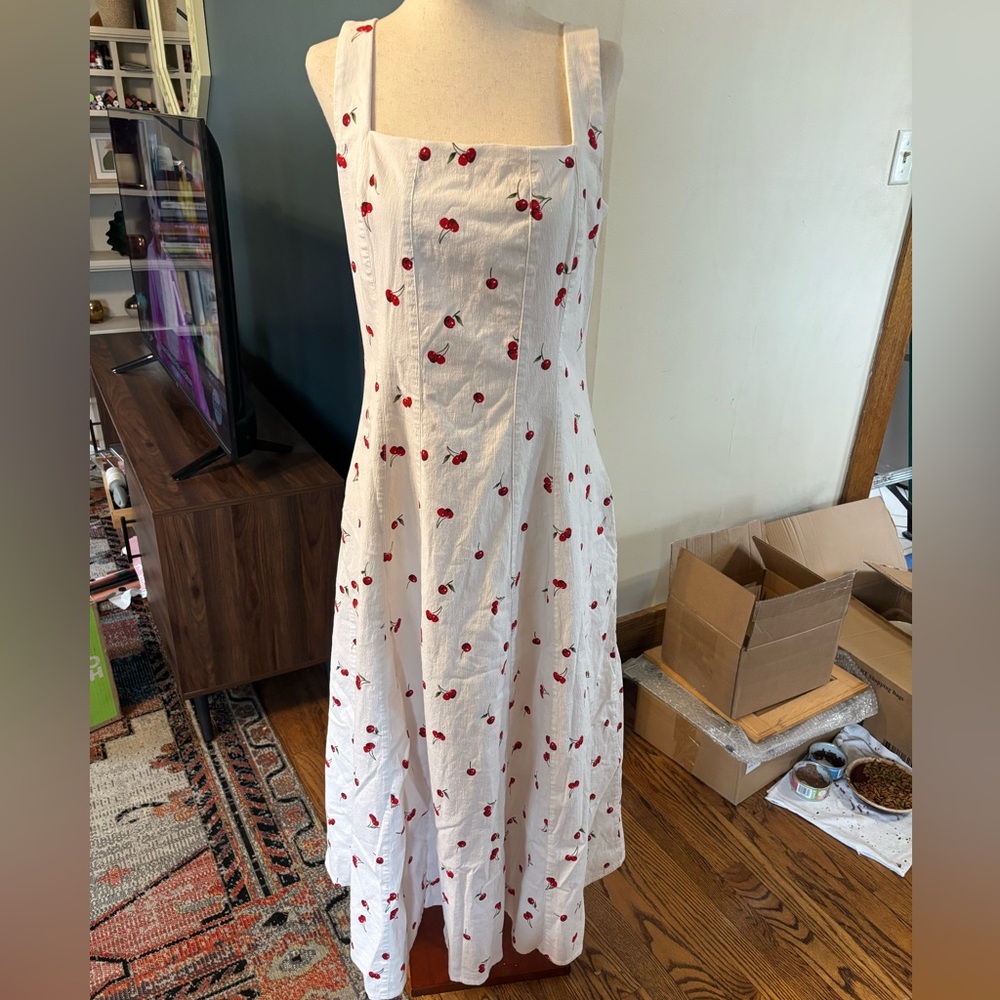 Abercrombie Mila Stretch Midi Dress Size Large Tall - Picture 4 of 8